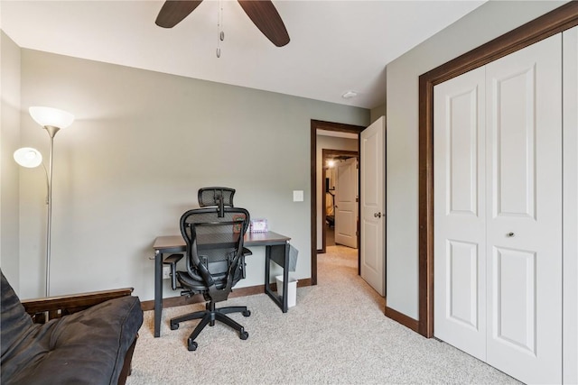 8313 Monterey Dr NE, Cedar Rapids, IA 52402 - office featuring light colored carpet and ceiling fan