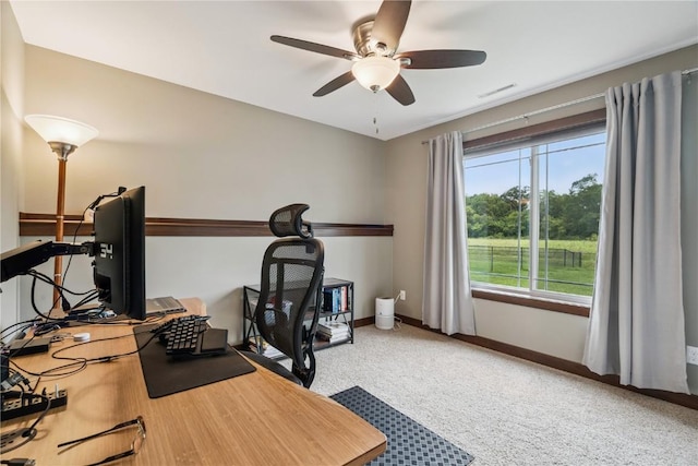 8313 Monterey Dr NE, Cedar Rapids, IA 52402 - workout area with a ceiling fan and carpet