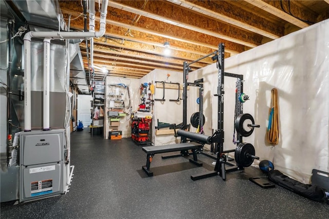 8313 Monterey Dr NE, Cedar Rapids, IA 52402 - exercise area with heating unit