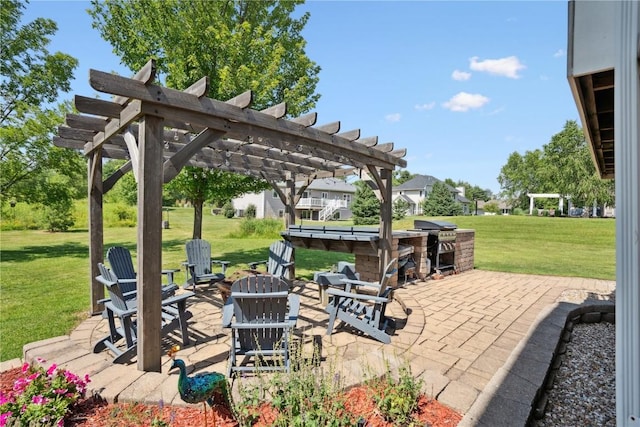 5512 Black Oak Dr NE, Cedar Rapids, IA 52411 - view of patio with a fire pit, a pergola, and grilling area