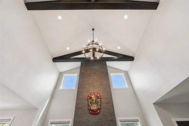 4395 Rec Dr, Marion, IA 52302 - detailed view of a chandelier and beamed ceiling