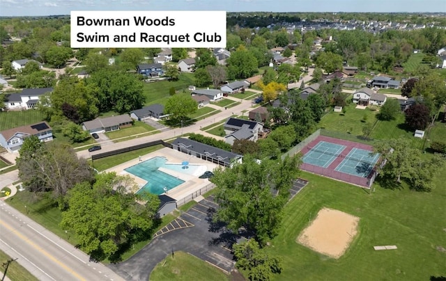965 Hampshire Dr, Marion, IA 52328 - aerial perspective of suburban area with a pool area