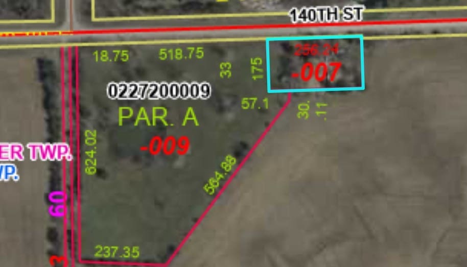 1961 140th St, Wellman, IA 52356 - map of property location featuring property parcel outlined