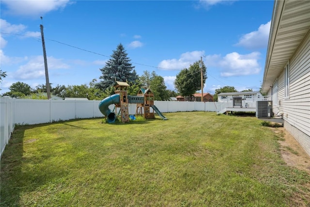 405 Linn Dr, Palo, IA 52324 - fenced backyard with a playground