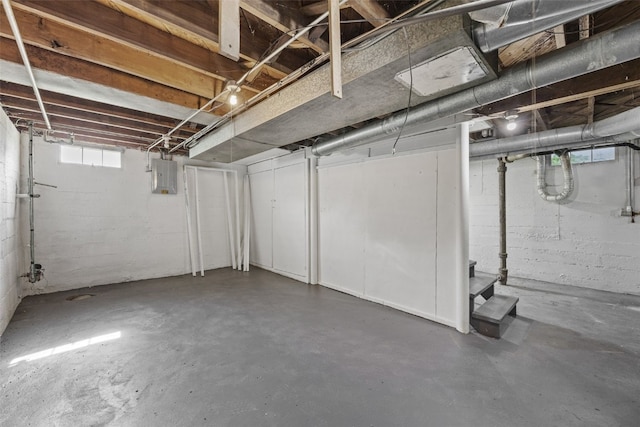 2225 SE Mount Vernon Rd, Cedar Rapids, IA 52403 - basement with electric panel and concrete block wall