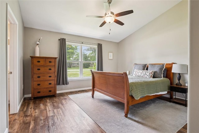 3016 Sherwood Dr, Marion, IA 52302 - bedroom with wood finished floors, lofted ceiling, and ceiling fan