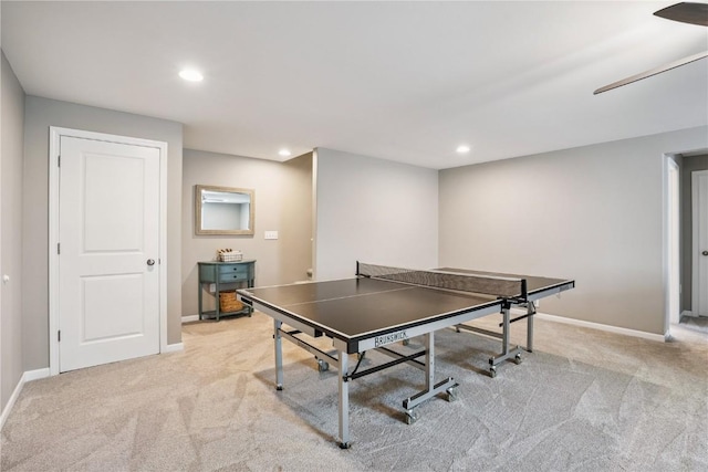 3016 Sherwood Dr, Marion, IA 52302 - recreation room featuring light colored carpet and recessed lighting