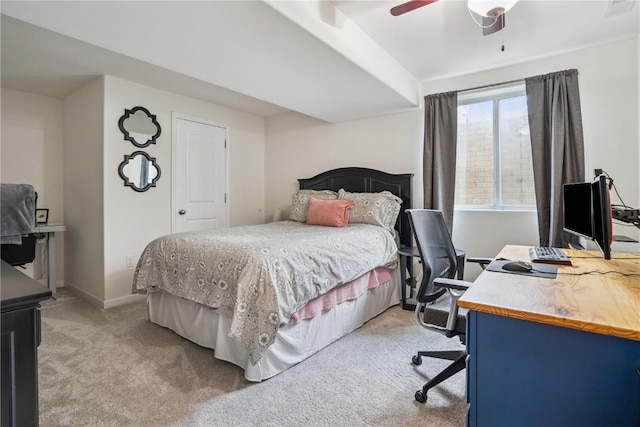 3016 Sherwood Dr, Marion, IA 52302 - bedroom featuring light carpet, a ceiling fan, and an office area
