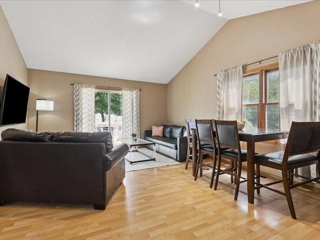 2007 S Ridge Dr, Coralville, IA 52241 - living area featuring light wood finished floors and high vaulted ceiling