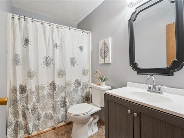 2007 S Ridge Dr, Coralville, IA 52241 - full bath with vanity, a shower with shower curtain, and a textured ceiling