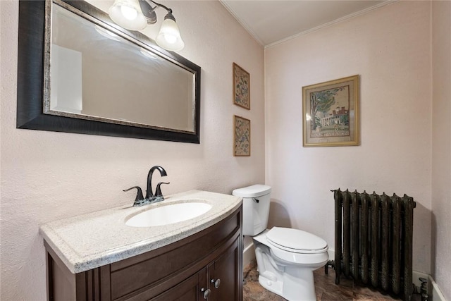 103 10th Ave SW, Mount Vernon, IA 52314 - bathroom with radiator, ornamental molding, and vanity