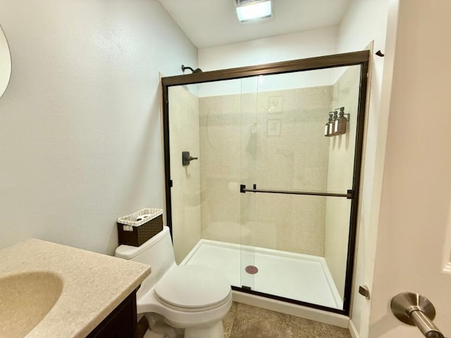 104 Oberlin St, Iowa City, IA 52245 - bathroom featuring vanity, a stall shower, and tile patterned flooring