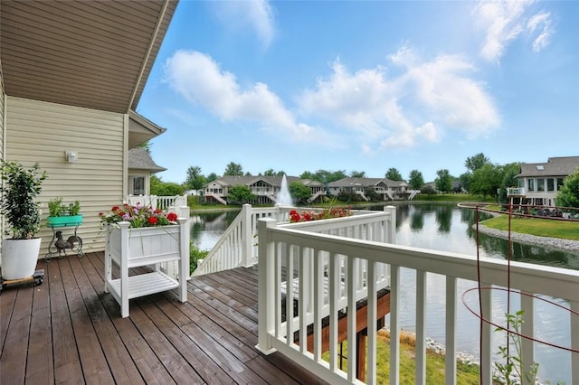 1459 Buckingham Ln, Iowa City, IA 52245 - wooden deck featuring a water view and a residential view