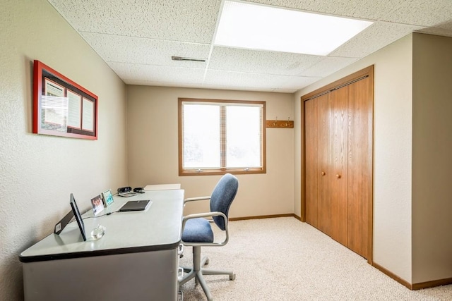 1595 17th Ave, Marion, IA 52302 - office area with a drop ceiling and carpet flooring