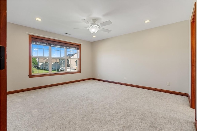 3037 Brookfield Dr, Marion, IA 52302 - empty room featuring carpet floors, ceiling fan, and recessed lighting