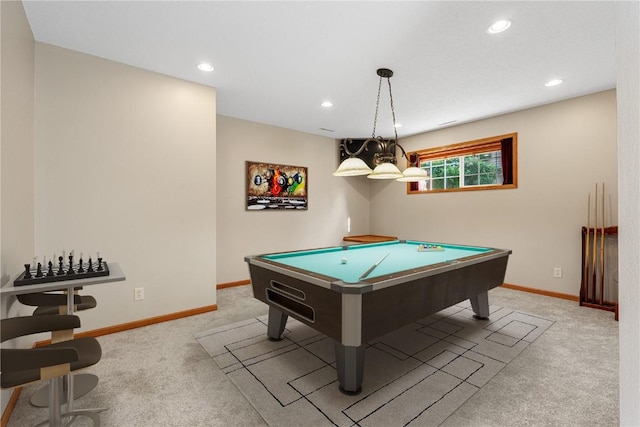 3037 Brookfield Dr, Marion, IA 52302 - game room featuring pool table, carpet, and recessed lighting