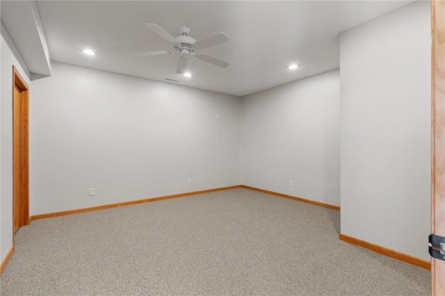 3037 Brookfield Dr, Marion, IA 52302 - unfurnished room featuring carpet floors, recessed lighting, and a ceiling fan