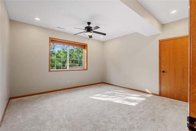 3037 Brookfield Dr, Marion, IA 52302 - carpeted spare room with ceiling fan and recessed lighting
