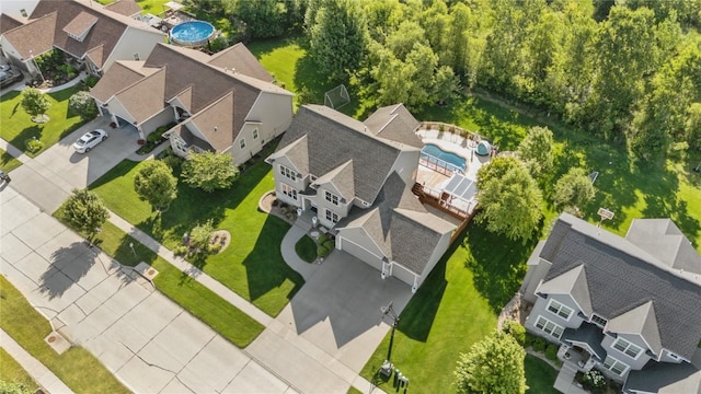 3037 Brookfield Dr, Marion, IA 52302 - aerial view of residential area featuring a pool area