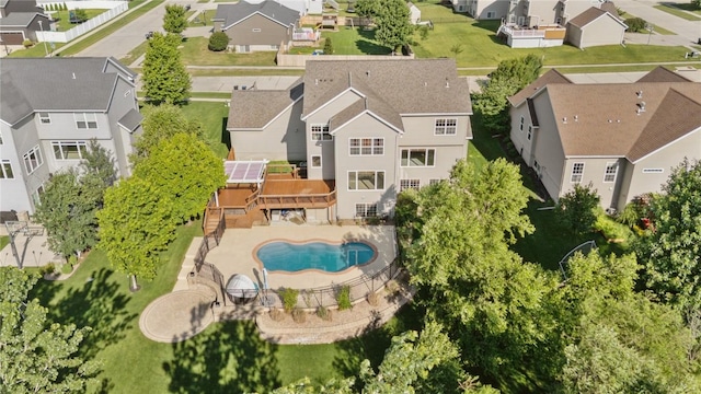 3037 Brookfield Dr, Marion, IA 52302 - aerial view of residential area featuring a pool