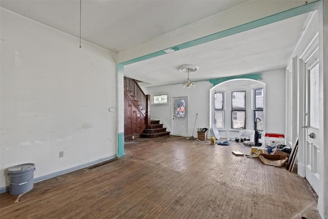 205 E Main St, Lisbon, IA 52253 - entrance foyer featuring wood finished floors and stairway
