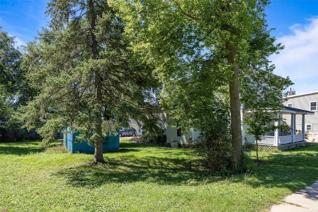 205 E Main St, Lisbon, IA 52253 - view of green lawn with a shed