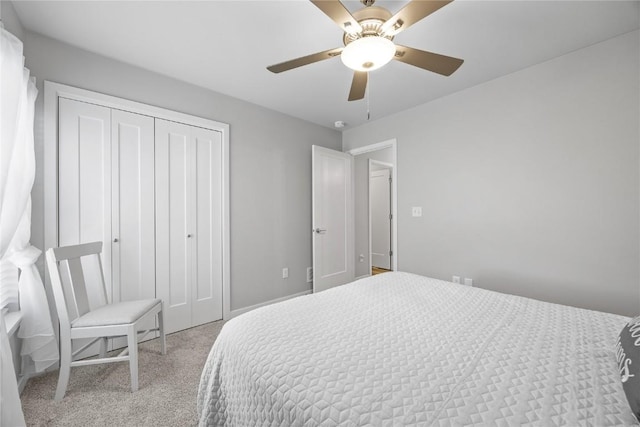 780 Brook Ridge Ave, North Liberty, IA 52317 - bedroom with a closet, carpet flooring, and ceiling fan