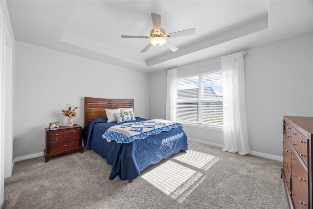 780 Brook Ridge Ave, North Liberty, IA 52317 - bedroom featuring a raised ceiling, carpet floors, and ceiling fan