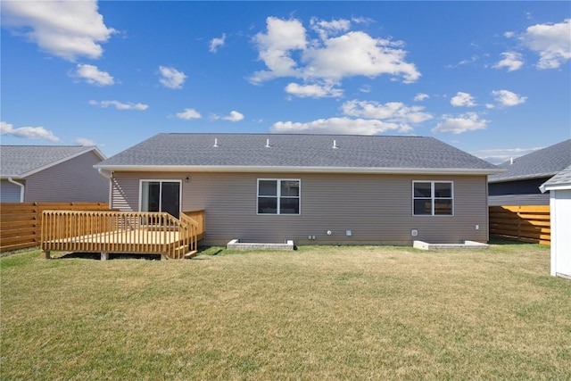 2903 Belle St SW, Cedar Rapids, IA 52404 - rear view of house with a wooden deck