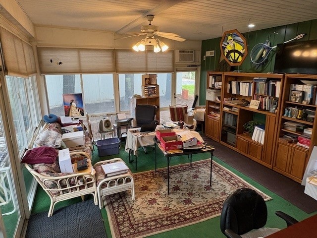 2119 Lakeview Ridge Dr NE, Solon, IA 52333 - sunroom / solarium featuring an AC wall unit and carpet floors