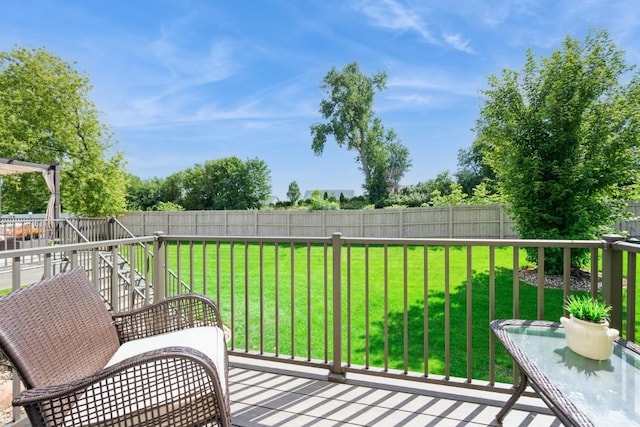 2654 Mulberry Ct, Marion, IA 52302 - deck featuring a fenced backyard and stairs