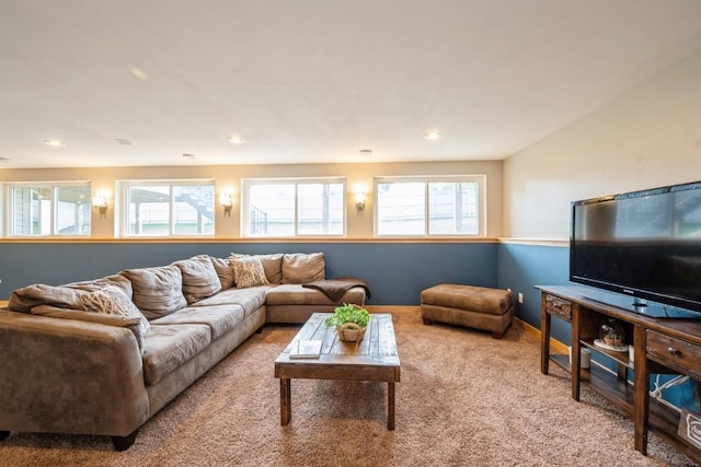 2654 Mulberry Ct, Marion, IA 52302 - carpeted living area with healthy amount of natural light and recessed lighting