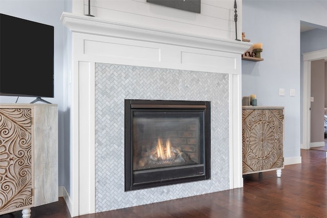 605 Alexis Ln, Marion, IA 52302 - detailed view of wood finished floors and a fireplace