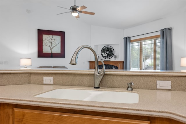 6845 Flint Rock Ct, Marion, IA 52302 - detailed view of a sink and ceiling fan