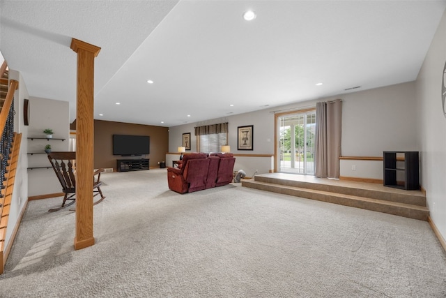 6845 Flint Rock Ct, Marion, IA 52302 - carpeted living room with recessed lighting