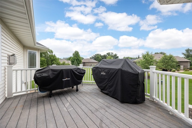 6845 Flint Rock Ct, Marion, IA 52302 - wooden terrace with a grill