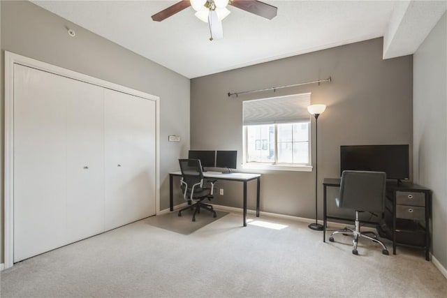 3028 Center Point Rd NE Unit 201, Cedar Rapids, IA 52402 - carpeted office space featuring a ceiling fan and baseboards
