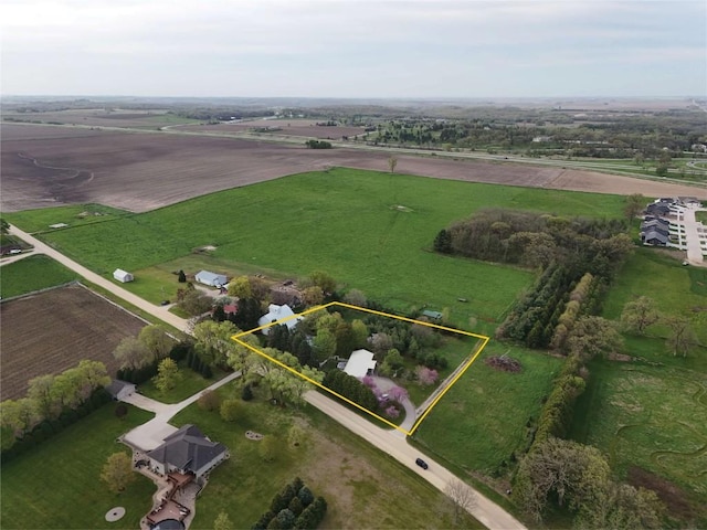 1852 215th St, Manchester, IA 52057 - overview of rural landscape with property parcel outlined