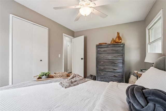 6808 Kelburn Ln NE, Cedar Rapids, IA 52402 - bedroom with a closet and ceiling fan