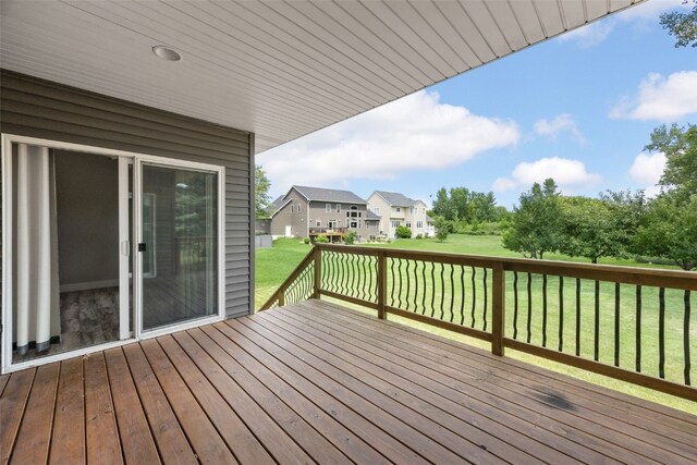4310 Carpenter Rd NE, Cedar Rapids, IA 52411 - deck featuring a residential view and a lawn