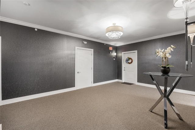 1138 Swisher St, Iowa City, IA 52245 - entrance foyer with carpet floors and crown molding