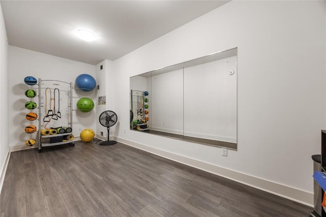 1138 Swisher St, Iowa City, IA 52245 - workout room with wood finished floors