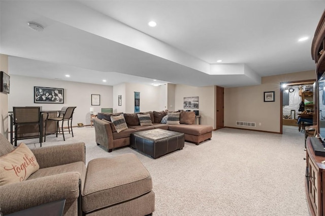 2012 Radcliffe Dr SW, Cedar Rapids, IA 52404 - living room featuring recessed lighting and light carpet