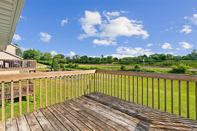 1361 Ozark Rdg, Coralville, IA 52241 - wooden terrace with a yard and view of scattered trees