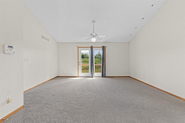 1361 Ozark Rdg, Coralville, IA 52241 - carpeted spare room featuring a ceiling fan and vaulted ceiling