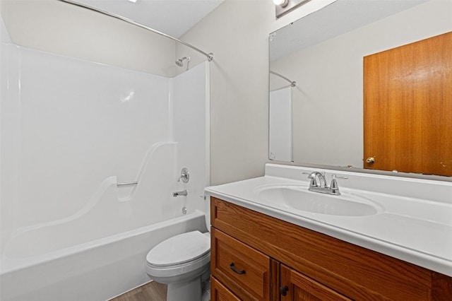 1361 Ozark Rdg, Coralville, IA 52241 - full bathroom featuring vanity, shower / washtub combination, and wood finished floors