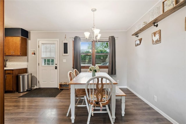 1654 19th St NW, Cedar Rapids, IA 52405 - dining room featuring a chandelier and dark wood finished floors