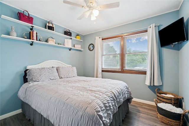 1654 19th St NW, Cedar Rapids, IA 52405 - bedroom with wood finished floors and a ceiling fan
