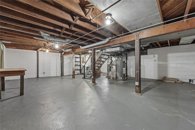 2500 D Ave NE, Cedar Rapids, IA 52402 - unfinished below grade area featuring gas water heater and stairs