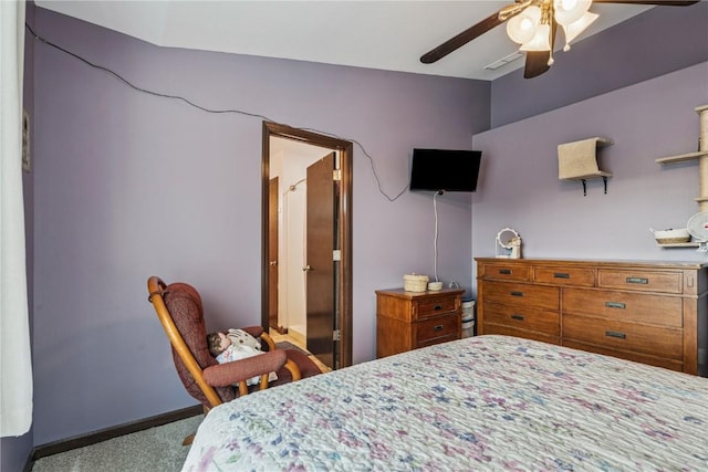 2908 Riviera St SW Unit B, Cedar Rapids, IA 52404 - bedroom featuring carpet flooring and a ceiling fan